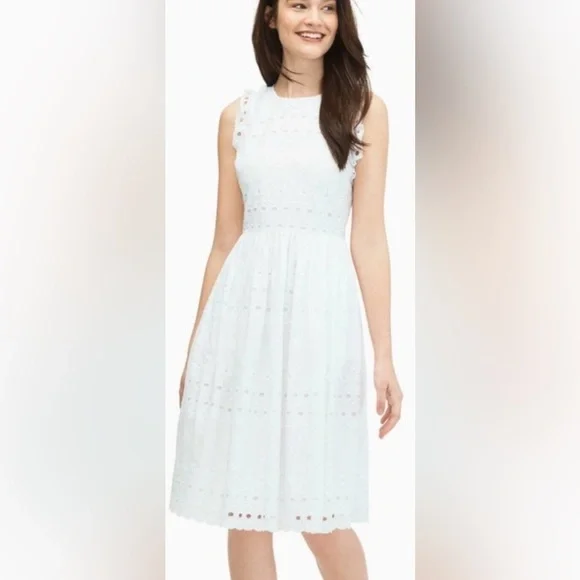 Kate Spade White Floral Eyelet Dress - Picture 2 of 15